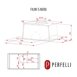 Витяжка повновбудована PERFELLI DESIGN FILINI 5 NERO - мініатюра 15