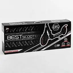 Самокат Best Scooter 57х14х80-98.5 см Чорний 000231602 - мініатюра 7