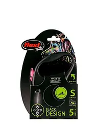 Повідець-рулетка Flexi Black Design S для собак дрібних і середніх порід трос 5 м до 12 кг - мініатюра 2