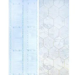 Самоклеюча плівка Sticker Wall 0.45х10м х 0.07мм Малахітовий мармур золоті стільники SW-00001214 - мініатюра 4