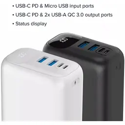 Батарея універсальна Canyon PB-301 30000mAh PD/20W, QC/3.0 (CNE-CPB301W) - мініатюра 6