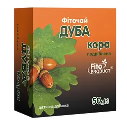 Фіточай "Кора дуба подрібнена" 50 г, дієтична добавка