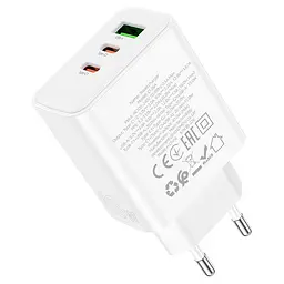 Зарядний адаптер блок живлення 3 порти 40 вт Hoco C126a Pure power 3-port 40w - мініатюра 5