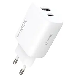 Зарядний пристрій Proove Silicone Power 2 30W (Type-C + USB) white (WCSP23110002)