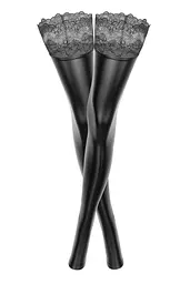 Панчохи з мокрим ефектом Noir Handmade F135 Powerwetlook stockings, S, без мисків - мініатюра 3