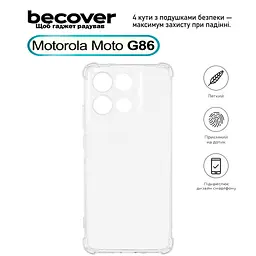 Чохол до мобільного телефона BeCover Anti-Shock Motorola Moto G86 Clear (713803) - мініатюра 2