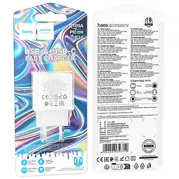 МЗП Hoco C109A Fighter PD20W+QC3.0 (1USB-A/1C) White - мініатюра 6