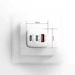 Зарядний пристрій AXAGON 1xUSB + 2xUSB-C 65W QC4+ PD3.0 PPS white (ACU-DPQ65W) - мініатюра 8
