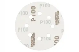 Шліфувальний лист круглий MasterTool на липучці наждаковий 125 мм x Р100 з отворами в упаковці 5 шт. - мініатюра 2