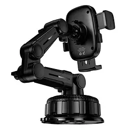 Холдер Hoco H89 Crown large suction cup car holdercenter console Чорний Темно-сірий - мініатюра 3