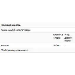 Інозитол Solaray Inositol 500 мг 100 капсул - мініатюра 2