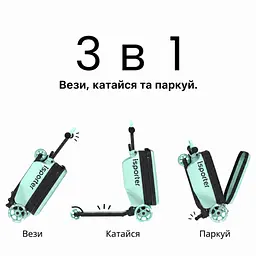 Самокат iSporter Travel 2 в 1 з валізою м'ятний (K3_Mint) - мініатюра 4