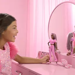 Лялька Barbie Deluxe style Barbiecore Модниця у костюмі з пір'ям (HYV28) - мініатюра 6