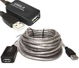 Кабель продовжувач USB 2.0 AM-AF, 15.0 м, активний, OEM