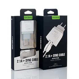 Адаптер мережевий micro cable KONI STRONG K2 2USB 2.1 A набір з кабелем мікросб чорний - мініатюра 4