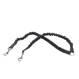 Повідець для двох собак Derby Dog Double Leash подвійний еластичний чорний