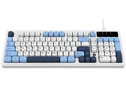 Провідна ігрова клавіатура Ajazz AF-GB-98 USB White-Blue - мініатюра 3