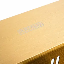 Кухонна мийка Platinum Handmade PVD золото 50x50/220 3,0/1,5 мм корзина та дозатор в комплекті, Нержавіюча сталь - мініатюра 6