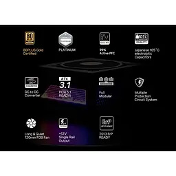 Блок живлення Zalman TeraMax 2 View 1000W 80+ Gold (ZM1000-TMX2VIEW) - мініатюра 10