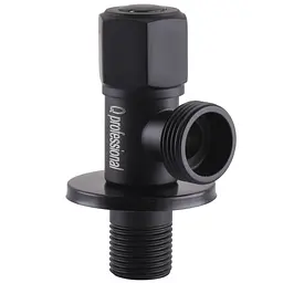 Кран кульовий кутовий Q Professional 1/2″X3/4″ NV-QP888 Black 000025137