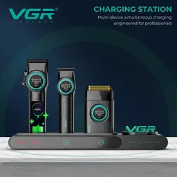 Професійний набір для барберів VGR Stepless Pro 3 in 1 BLACK / Чоловічий комплект для стрижки VGR - мініатюра 4