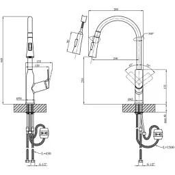 Змішувач Kroner Graz-GRP030-T + змішувач Graz-GRP010 (CVS30148) - мініатюра 11
