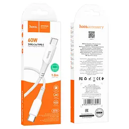 Кабель Hoco X70 Ferry 60W charging data cable Type-C to Type-C White - мініатюра 2
