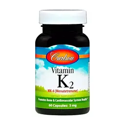 Вітамін Carlson Вітамін К2 (MK-4 Менатетренон), Vitamin K2 Menatetrenone, 5 Мг, 60 Капсу (CAR-01000)