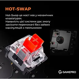 Клавіатура GamePro MK170B Hot-Swap Red Swich RGB USB UA Black (MK170B) - мініатюра 8