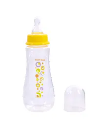Пляшечка для годування ергономічної форми з силіконовою соскою 0+ Baby team 275 мл Жовтий - мініатюра 2