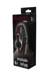 Кляп Dreamtoys Blaze Deluxe Breathable Ball Gag 4.7 см чорний з червоним - мініатюра 2