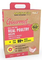 Напіввологий корм Natyka Gourmet Small Dogs 3 кг для дорослих собак дрібних порід з птицею