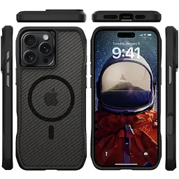 Чохол TPU Space Octagon with MagSafe для Apple iPhone 16 Pro (6.3) Carbon Black - мініатюра 3