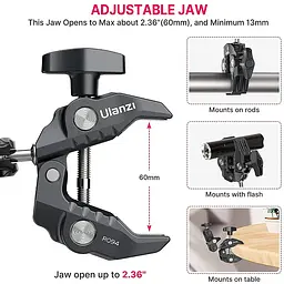 Шарнірне кріплення Ulanzi Vijim Clamp UV-2638 R094 Black - мініатюра 7
