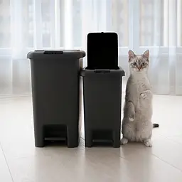 Відро для сміття МВМ My Home з кришкою та педаллю антрацит 10 л (BIN-01 10L ANTHRACITE) - мініатюра 10