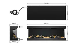 Тристоронній електрокамін ArtiFlame AF60TS — 150 см, 3D-ефект полум’я, LED-підсвічування та обігрів - мініатюра 5