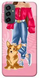 Чохол Demsky Girl and corgi для Samsung Galaxy M34 5G