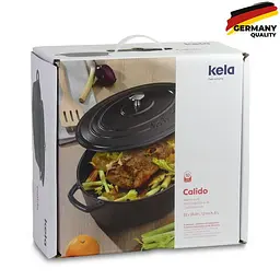 Каструля чавунна з кришкою KELA Calido чорна 21 см 2,5 л (12470) - мініатюра 8