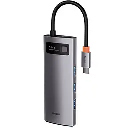 Перехідник HUB Metal Gleam Series 5-in-1 Type-C (CAHUB-CX) Gray Baseus teh0030570