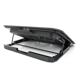 Підставка під ноутбук IceCoorel A9, 10-15.6", 6*60мм 2500±10% RPM, корпус пластик+алюміній, 2xUSB 2.0, 353x255x32mm, Black, Box, Q20 - мініатюра 2