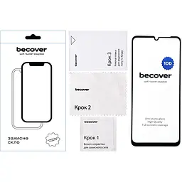 Захисне скло BeCover для Poco C65 10D Black (711527) - мініатюра 2