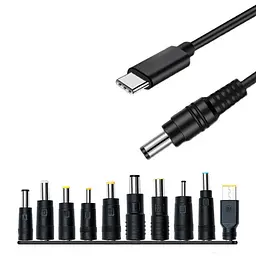Кабель для заряджання Ноутбука від Повербанка USB type C DC 65W з Набіром перехідників Провід для Ноутбука Шнур