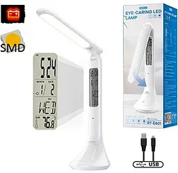 Настільна лампа Remax RT-E601 сенсорний екран microUSB (Біла) - мініатюра 2