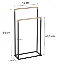 Вішалка для рушників Yoka Zola black bamboo P.ZOLA-2-BLK, Чорний матовий - мініатюра 5