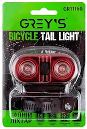 Велосипедний задній ліхтар Grey's LED 3 режими 30 х 30 х 70 мм 1 шт (GR11160) - мініатюра 3