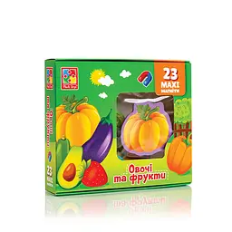 Набір магнітів Овочі та фрукти (українською)