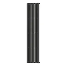 Вертикальний радіатор Navin Ellipse 480x1800-8, anticor, чорний муар 10-012033-4880, Чорний матовий - мініатюра 3
