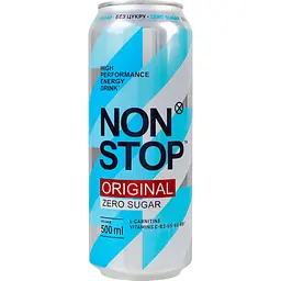 Напій енергетичний Non Stop Original без цукру безалкогольний сильногазований 0.5 л