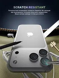 Захисне скло для камери Apple iPhone 17 Pro/17 Pro Max, Supreme BI, сріблястий колір, з рамкою, глянцеве скло для захисту лінз, протиударне, прозоре, з клейовим шаром по контуру, не впливає на якість фото, ArmorStandart (ARM86438) - мініатюра 5