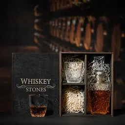 Подарунковий набір віскі Whiskey Stones №12 у дерев'яному пеналі - графин + склянки Dedalo - мініатюра 3